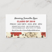 Casquette floral chic, Invitation de billet de la  (Dos)