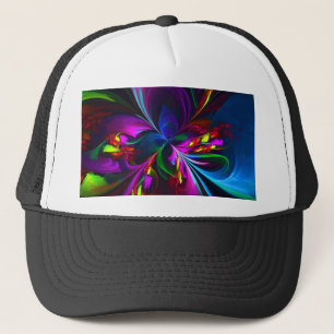 Casquette Floral moderne Art Abstrait Rouge Bleu Motif #15