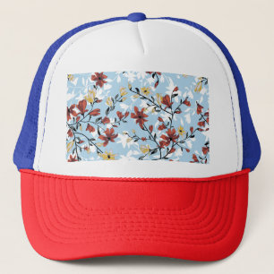 Casquette Floral vintage : Arrière - plan de tissu simple.