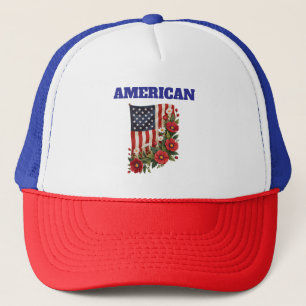 Casquette florale Drapeau-Américain