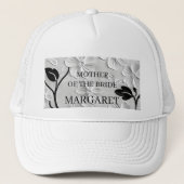 Casquette Florales Noires & Blanches MÈRE DE LA BRIDE (Devant)