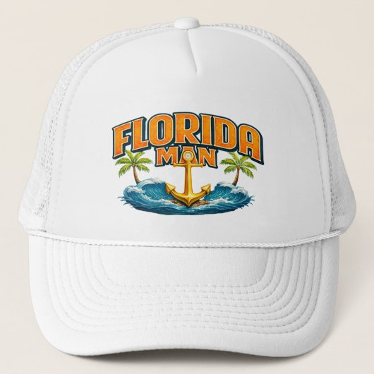 Casquette Florida Man | Funny Graphic Nautical Fishing Beach (Devant)