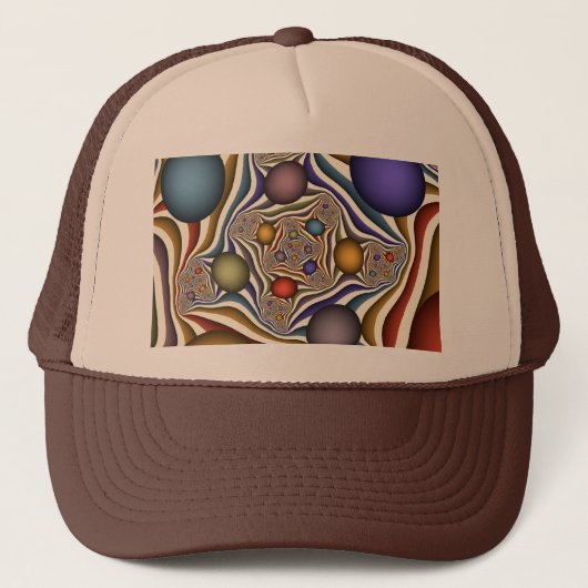 Casquette Flying Up, Colorful Moderne Art Fractal Abstrait (Devant)