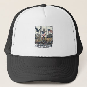 Casquette Foi Famille Liberté Aigle Patriotique Vintage