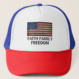 CASQUETTE FOI FAMILLE LIBERTÉ ÉTATS-UNIS DRAPEAU PERSONNALIS
