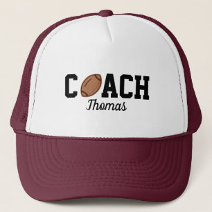 Casquette Football Coach Joueur Ball Design Typographie Nom