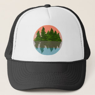 Casquette Forêt Coucher Nature Pins Arbres