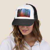 Casquette Forêt peinte Automne Brouillard bleu (En situation)
