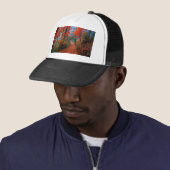 Casquette Forêt peinte Cadeaux aquarelle Flamme d'automne (En situation)