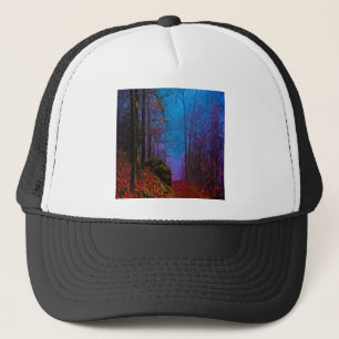 Casquette Forêt peinte d'automne brume violette