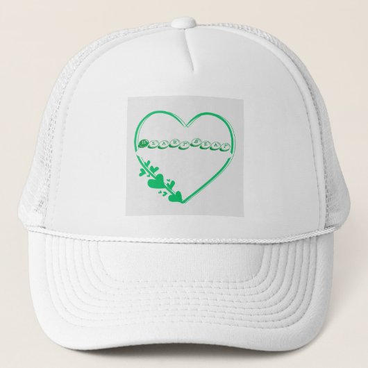 Casquette Forme de coeur couleur verte avec nom de texte de  (Devant)