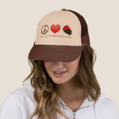 Casquette Fraises d'amour de paix (En situation)