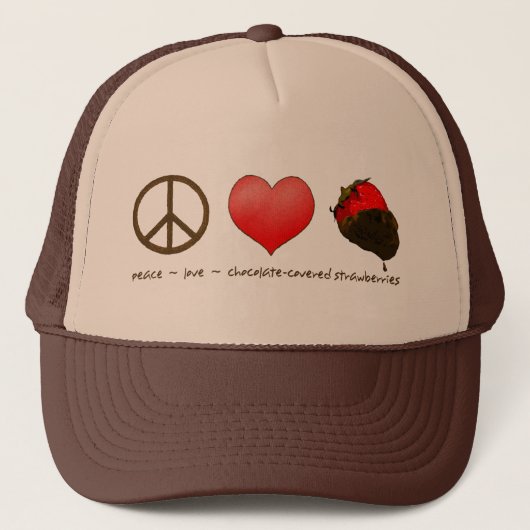 Casquette Fraises d'amour de paix (Devant)