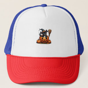 Casquette Française Bulldog sorcière Citrouille Halloween Ho