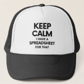 Casquette Freak in the Sheets - Tableaux Microsoft Excel (Devant)