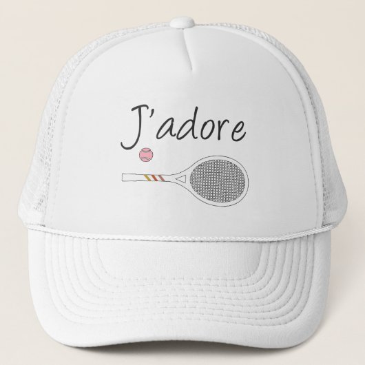 Casquette French Chic J'adore Tennis Player Design (Devant)