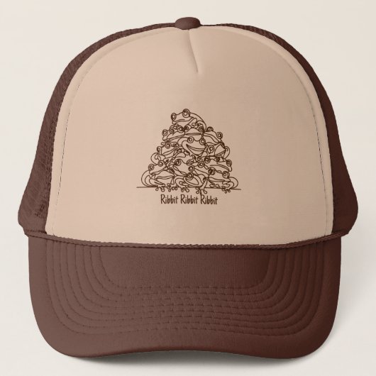 Casquette Frogs Abstrait Brown Line Art personnalisé (Devant)
