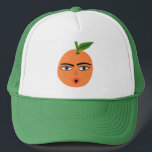 Casquette Fruits amusants Citrus orange<br><div class="desc">Commencez la fête avec ce chapeau de camionneur amusant avec un motif de fruits. L'aquarelle est juste pour vous ! Consultez ma boutique pour plus de designs !</div>