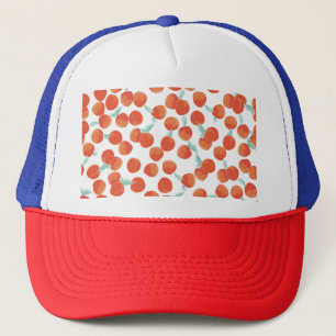 Casquette Fruits de pêche, motif d'été.