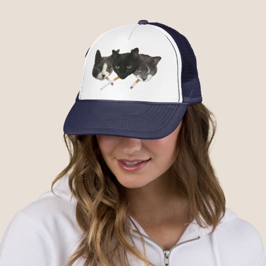 Casquette Fumer les chats à la cigarette (En situation)
