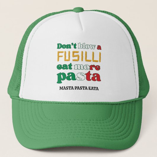 Casquette Fun Fusilli Pasta NE SOUFFLE PAS UNE FUSILLI Itali (Devant)