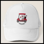 Casquette Fun Golf Guy Panier Nom du monogramme personnalisé<br><div class="desc">Quelque chose de spécial pour un gentleman dans votre vie qui pourrait juste apprécier un casquette avec une voiturette de golf qui dit "#1". Prêt à suivre le cours et à aider à en faire un grand jeu — ce Michael est prêt pour le travail. Pensez à l'anniversaire / la...</div>