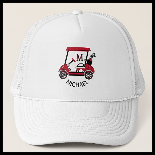 Casquette Fun Golf Guy Panier Nom du monogramme personnalisé