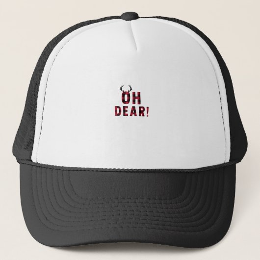 Casquette Funny Attitude Oh Dear Plaid Deer Creative Design  (Devant)