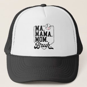 Casquette Funny Baseball Maman Bruh avec nom et numéro d'équ