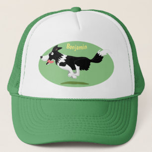 Casquette Funny Border Collie chien en course dessin animé