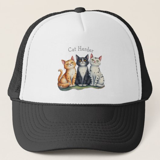 Casquette Funny Cat Herder pour l'Amoureux des chats (Devant)