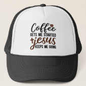 Casquette Funny coffee Jesus word art  (Devant)