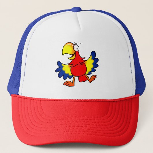 Casquette Funny Colorful Cartoon Parrot Bird (Devant)