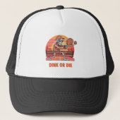 Casquette Funny Dink or Die Pickleball Skeleton Retro Player (Devant)