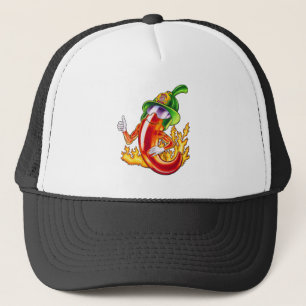 Casquette Funny Fier Pompier Chili Sur Le Feu Donne Des Pouc