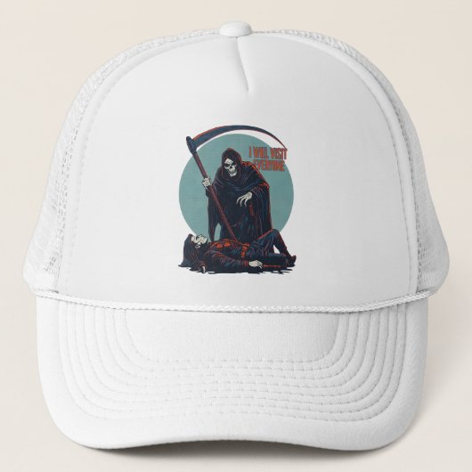 Casquette Funny Grim Reaper T-Shirt – “I Will Visit Everyone (Devant)