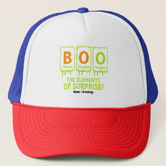 Casquette Funny Halloween Boo Elements Science Surprise Cade (Devant)