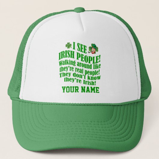 Casquette Funny Irish, Saint Patrick's day (Devant)