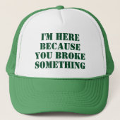 Casquette Funny Phrase Handyman Dad Joke Green (Devant)