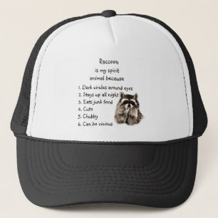 Casquette Funny Raccoon Spirit Animal Humour mignon Aquarell
