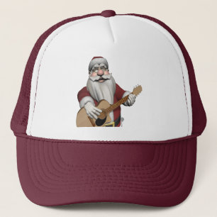 Casquette Funny Santa Claus joue de la guitare accoustique