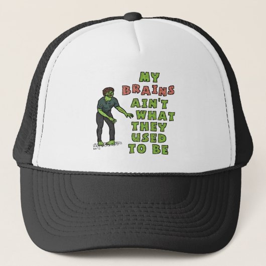 Casquette Funny Zombie cerveau vieillesse (Devant)