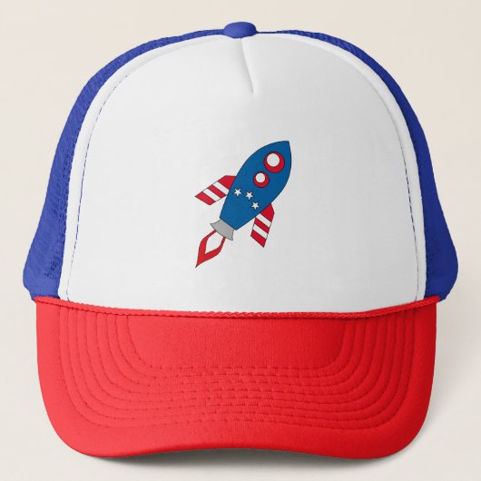 Casquette Fusée rouge blanc et bleu Mignon (Devant)