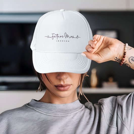 Casquette Futur Mademoiselle Cute Script Coeur Bague Mariage