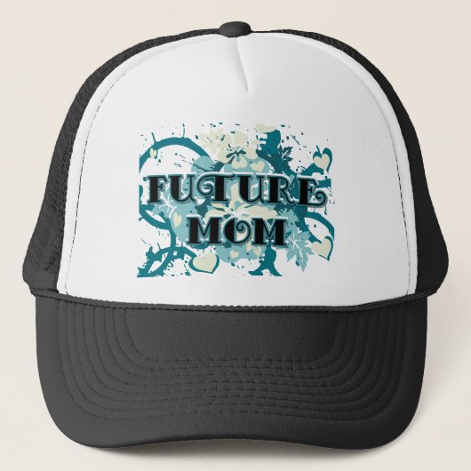 Casquette Future Mom - Coeurs et fleurs (Devant)