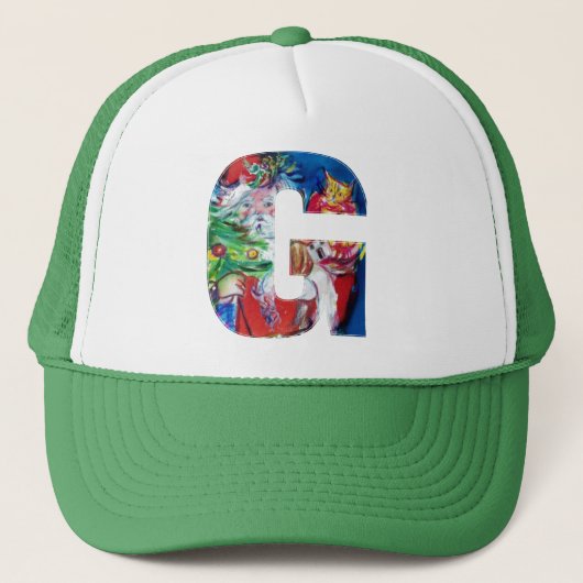 CASQUETTE G LETTER / SANTA WITH CHRISTMAS TREE MONOGRAM (Devant)