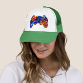 CASQUETTE GAMER COLORÉ NEON ABSTRAIT PAINT TRUCKER HAT (En situation)