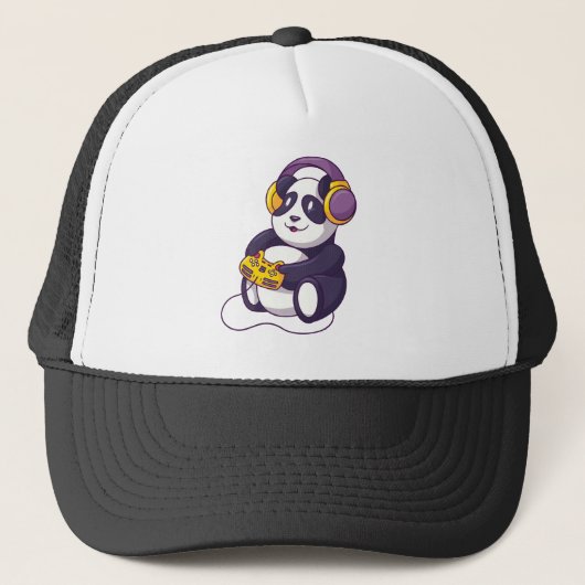 Casquette Gamer Panda Jouer aux jeux vidéo (Devant)