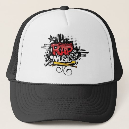 Casquette GANGSTA RAP MUSIC - Capuchon Cap Mütze Basecap Cap (Devant)