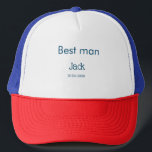 Casquette garçon d'honneur témoin ajouter nom texte enterrem<br><div class="desc">création</div>